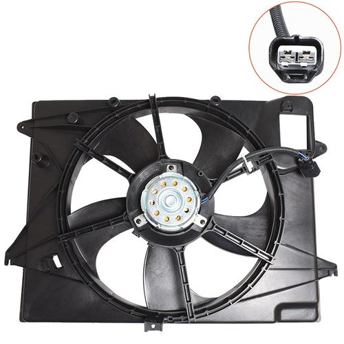 Fit For 2015-2017 Sonata 2.4L Plastic Radiator AC Condenser Cooling Fan Assembly