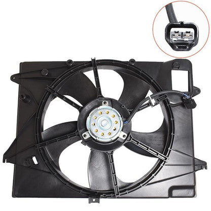 Fit For 2015-2017 Sonata 2.4L Plastic Radiator AC Condenser Cooling Fan Assembly