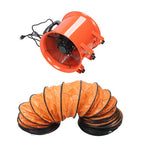 Portable Blower Steel 10 Inch, 1520 CFM 320W Industrial Orange 33ft Ducting