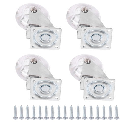 2Inch Caster Wheels 4 pieces Heavy Duty Alloy Steel + Rubber Casters white