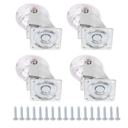 2Inch Caster Wheels 4 pieces Heavy Duty Alloy Steel + Rubber Casters white