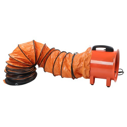 Industrial Portable Blower Steel Orange 520W 2300CFM 3300RPM 12' 32.8ft Ducting