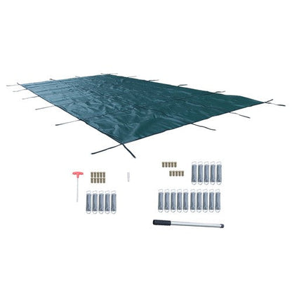 WaterWarden Solid Vinyl Pool Safety Cover – Fits 12' x 24' Rectangle Pool