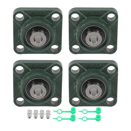 UCF201-8 1/2" Bore Pillow Block Flange Bearing 4 Bolt Solid Base (4PCS)