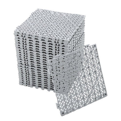 50PCS 12 x 12in Interlocking Drainage Floor Tiles Modular Interlocking Tile Gray