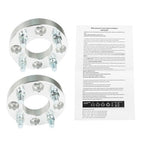 Wheel Flange 1" 4x101.6mm Hub Bore 62mm Thread Size 1/2"x20 Silver 2Pcs
