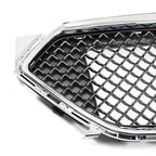 Mesh Front Upper Bumper Grille Plastic Chrome Frame For Ford Taurus 2013-2019