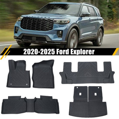 Floor Mats for Ford Explorer 2020-2025 6 Seats TPE Cargo Mat Floor Liners