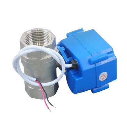 Solid Motorized Ball Valve 3/4in Full Port SS 9-24V AC/DC NC Auto Return