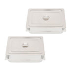 Restaurant Steam Table Pans 2 Pack Full Size 4 Inch Deep Thickened with Lid
