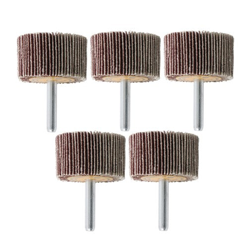 5 Pack 1-1/2" x 1" x 1/4" Aluminum Oxide Shank Mounted Flap Wheels 120 Grit