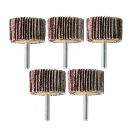5 Pack 1-1/2" x 1" x 1/4" Aluminum Oxide Shank Mounted Flap Wheels 120 Grit