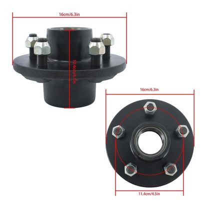 NEW Sets of 2 5-Lug 4.5" Trailer Wheel Hub Kits For 3500 lb #84 Trailer Axles