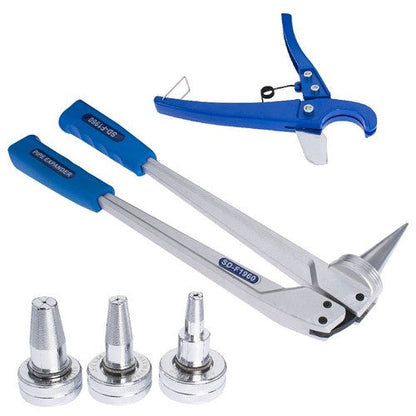 PEX Expansion Tool Kit Tube Expander with 1/2" 3/4" 1" Expander Heads Hard Case