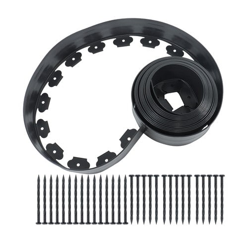 1 Set No-Dig Garden Edge Lawn Border L-shaped Landscape Edging Border Kit 33 FT