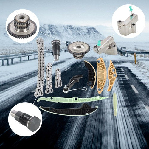 13Pcs Timing Chain Kit For VW Jetta Tiguan Passat CC Jetta Audi A5 Q5 A4