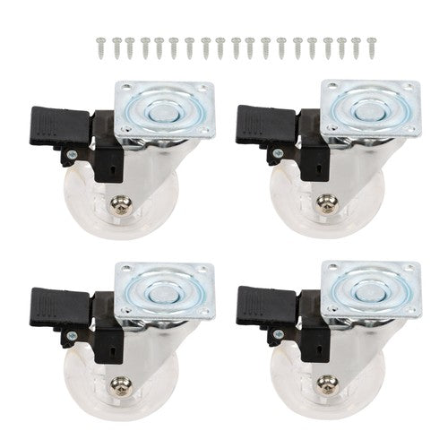 2 Inch Caster Wheels Set of 4 Heavy Duty Locking Casters with brake white