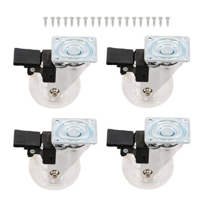 2 Inch Caster Wheels Set of 4 Heavy Duty Locking Casters with brake white
