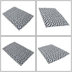 Waterproof Outdoor Carpet Black & White 4x6FT Plastic Straw Rug For Camping