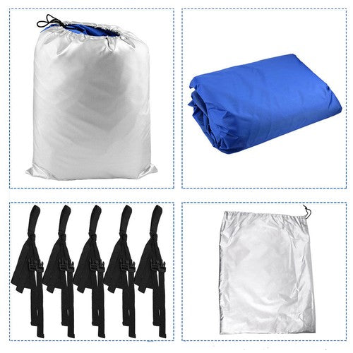 Boat Cover Pontoon 17-20 Ft Heavy Duty Rain Snow Dust Resistant Protection Blue
