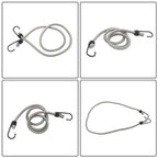 4 Pack Ratchet Strap Polyester Gray 2200lbs 1in*15ft S Hook 36' Stretch Cord*2