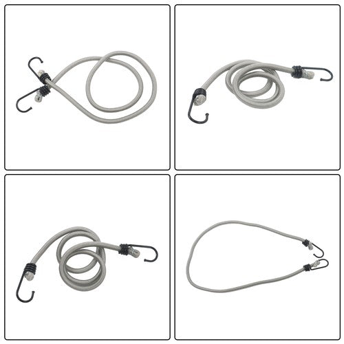 4 Pack Ratchet Strap Polyester Gray 2200lbs 1in*15ft S Hook 36' Stretch Cord*2