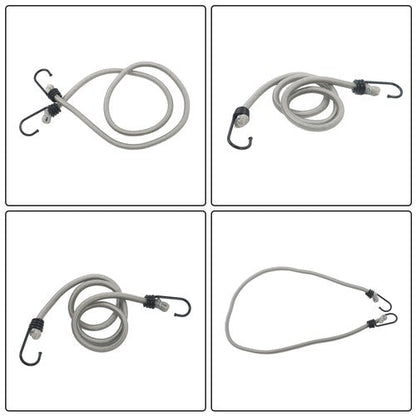 4 Pack Ratchet Strap Polyester Gray 2200lbs 1in*15ft S Hook 36' Stretch Cord*2