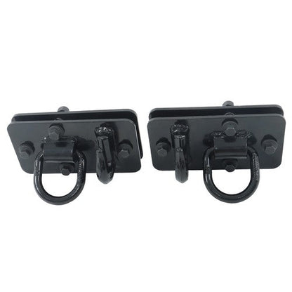 2 Pack Tractor Bucket Hooks with Tie down Ring, Grade 70 Forged Steel Black
