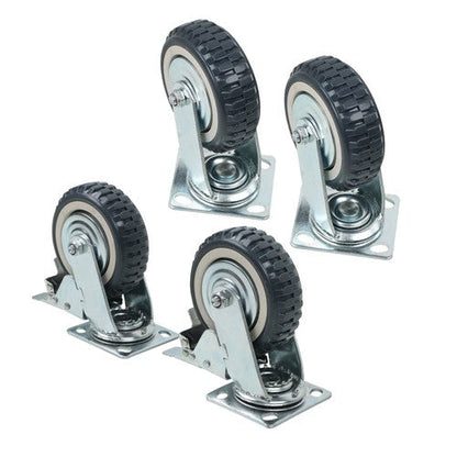 Four 6 Grey PU Inclined Wheel Polyurethane Universal Wheels