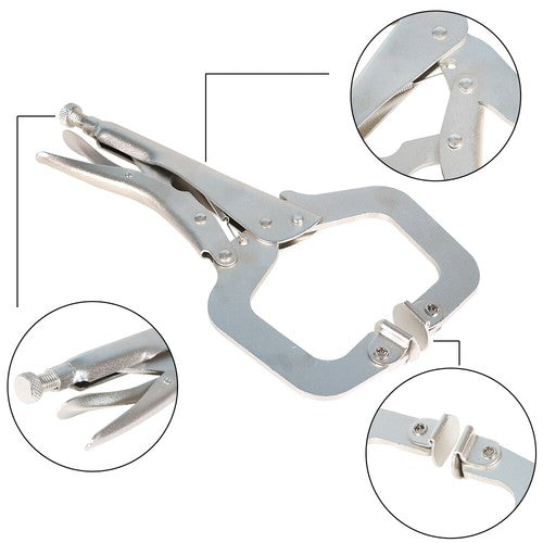 10 pc 11" Swivel Pad Locking C-Clamp Locking Pliers Entrained Rotary Gasket US