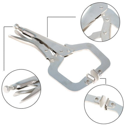 10 pc 11" Swivel Pad Locking C-Clamp Locking Pliers Entrained Rotary Gasket US