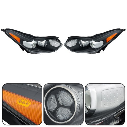 1Pair Headlights Assembly Set For Kia Sportage 2017-2022 Clear Halogen w/LED DRL