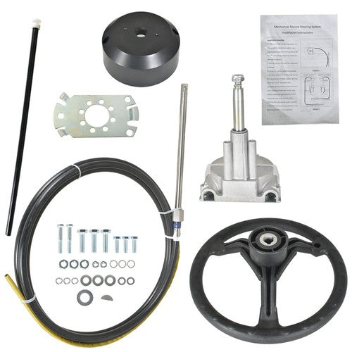 13 Feet Boat Rotary Steering System Outboard Kit Marine with Wheel SS13713