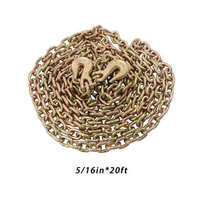 2PC 5/16" x 20' G70 Chains Tow Chain Binder Tie Down Flatbed Truck Trailer Chain