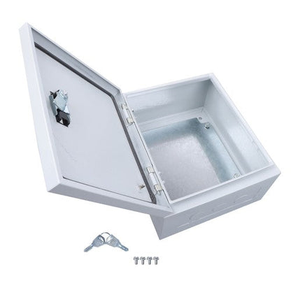 12x10x6" NEMA 4X Steel Electrical Box, IP56 Waterproof Lockable w/Mounting Plate
