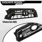 For 2012 2013 2014 2015 Toyota Tacoma Front Bumper Gloss Black Grille Grill