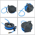 1/2" x 50' Max 300PSI Premium Rubber Hose, Heavy Duty Steel Air Hose Reel