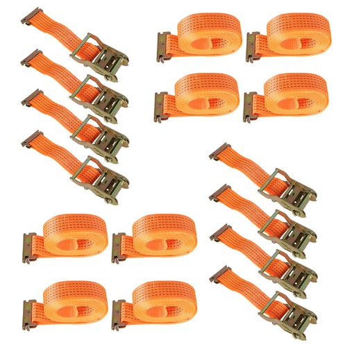 2 "x 20' 4000 lb E-Track Ratchet Straps Orange Heavy Duty Tie Downs New 8 Set