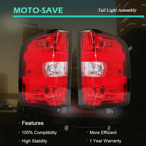 Tail Light For 2007-13 Chevy Silverado Pickup Brake Lamp Rear Left & Right Side