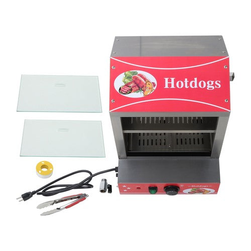 27L Hot Dog Machine Hot Dog Steamer with Bun Warmer 500W 175 Hotdogs 40 Buns