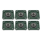 6Pcs UCF205-16 Pillow Block Flange Bearing 1" Bore Solid Base Self Aligning