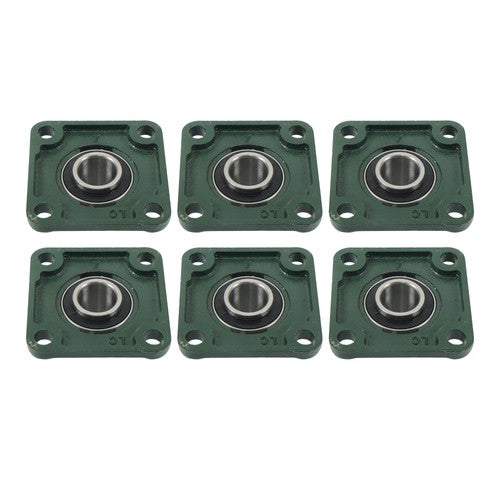 6Pcs UCF205-16 Pillow Block Flange Bearing 1" Bore Solid Base Self Aligning