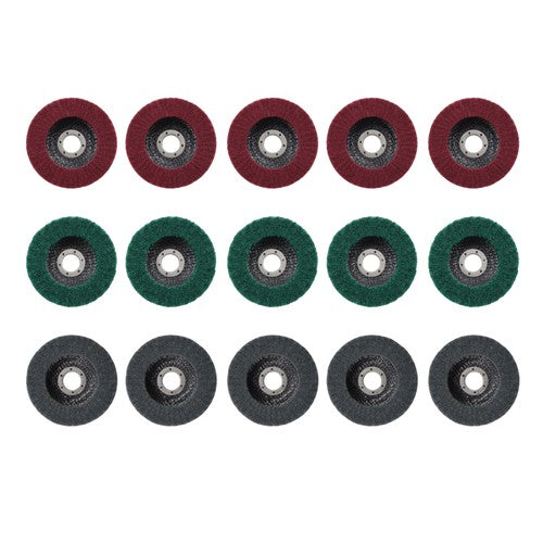 Flap Wheels Set 180# 320# 600# 5 Pcs of each Scour Flap Disc 15 Pcs 4.5 Inch