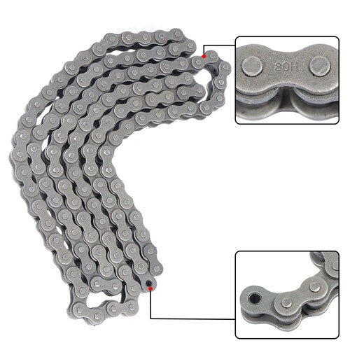 #80H Heavy Duty Roller Chain × 10 Feet With 1 Connector