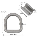 1/2 Inch Heavy Duty Weld-On Forged D Ring Fracture Strength 12,000lbs (12 Pack)