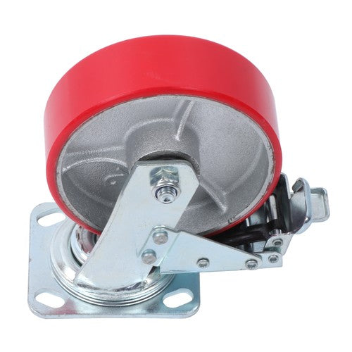 1 x 6' Heavy Duty Metal CASTERS  Construction Red With Brakes