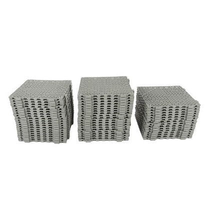 12"x12" Gray PVC Non-Slip Interlocking Drainage Floor Mat For Bathroom 55 Pack