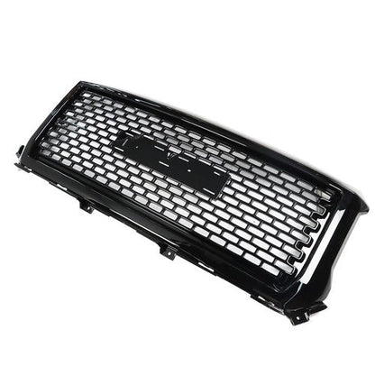 For GMC Sierra 1500 2014 2015 Front Hood Mesh Grill Glossy Black Plastic Durable