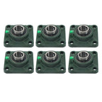 6Pcs UCF205-16 Pillow Block Flange Bearing 1" Bore Solid Base Self Aligning