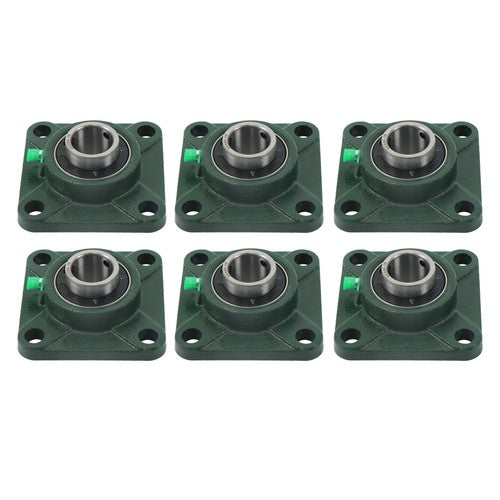 6Pcs UCF205-16 Pillow Block Flange Bearing 1" Bore Solid Base Self Aligning